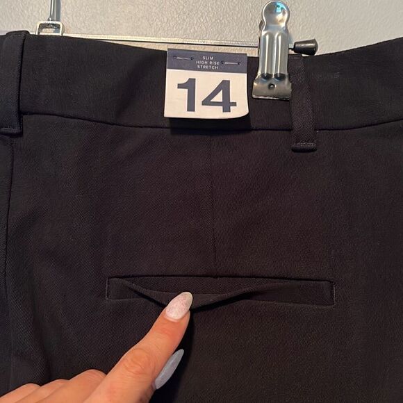 Gap Women's Black Flat Front Slim Ankle High Rise Dress Pants Size 14 NWT - Picture 7 of 9